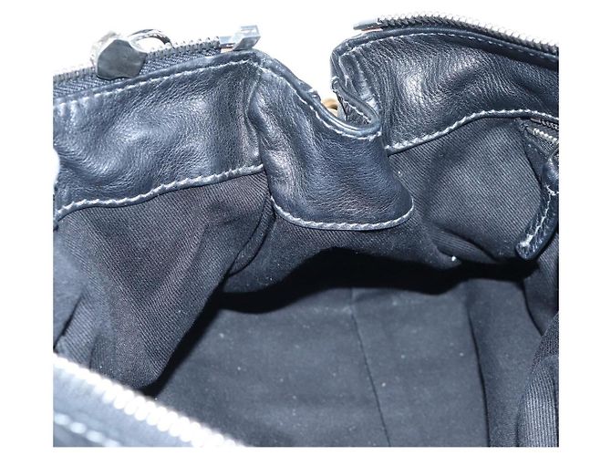 Chloé Bolso Chloe Paddington de cuero negro oro plata Auth BA16003V Dorado - vista 23