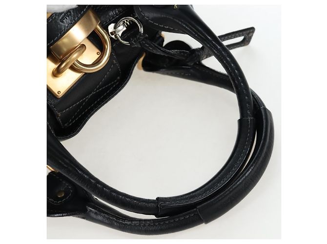 Chloé Bolso Chloe Paddington de cuero negro oro plata Auth BA16003V Dorado - vista 7