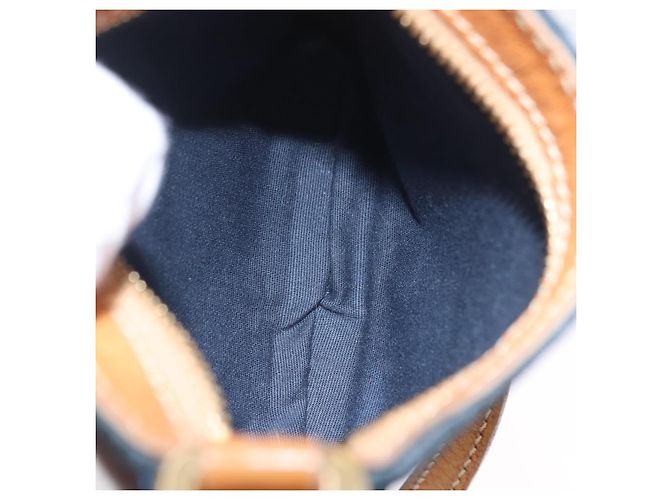 Céline Bolsa de mão CELINE C Macadam Suede Blue Gold Tone Auth ka6473A Azul - vista 11