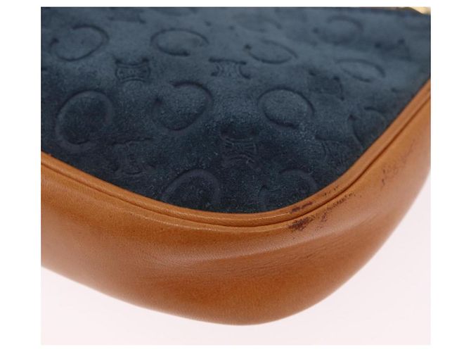 Céline Bolsa de mão CELINE C Macadam Suede Blue Gold Tone Auth ka6473A Azul - vista 18