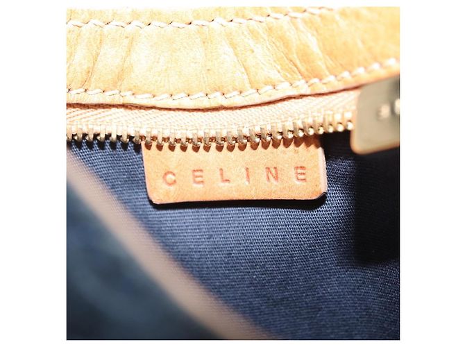 Céline Bolsa de mão CELINE C Macadam Suede Blue Gold Tone Auth ka6473A Azul - vista 20