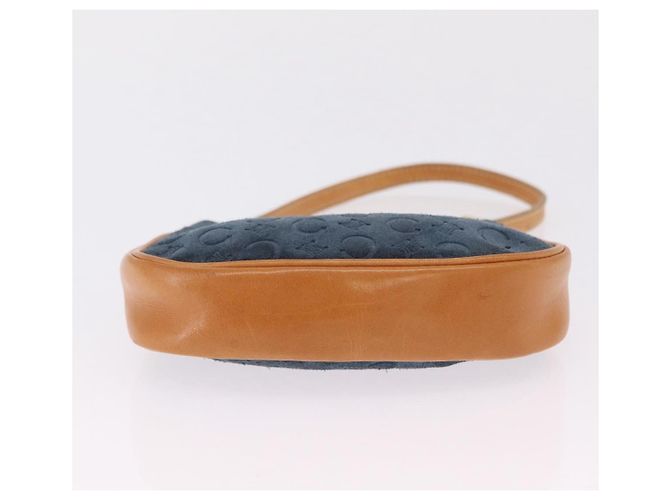Céline Bolsa de mão CELINE C Macadam Suede Blue Gold Tone Auth ka6473A Azul - vista 7