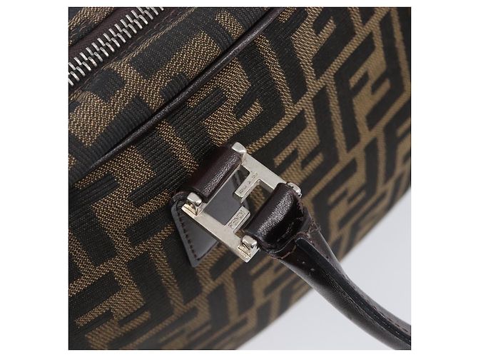 FENDI Zucca Canvas Handtasche 2way Schwarz Braun Auth 206742V - Ansicht 10