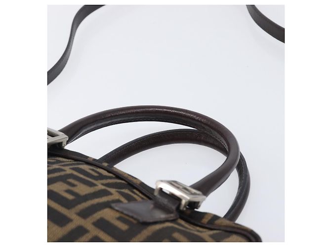 FENDI Zucca Canvas Handtasche 2way Schwarz Braun Auth 206742V - Ansicht 14