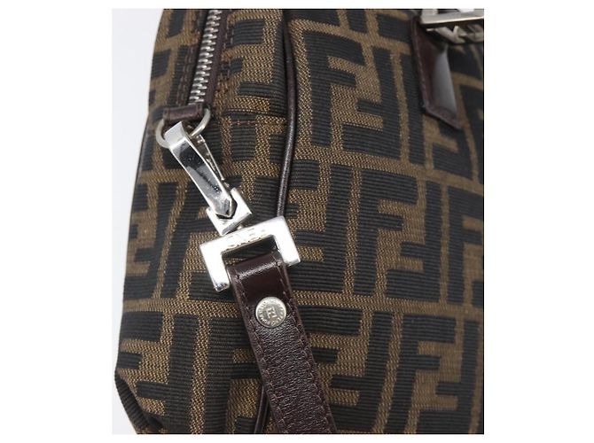 FENDI Zucca Canvas Handtasche 2way Schwarz Braun Auth 206742V - Ansicht 20