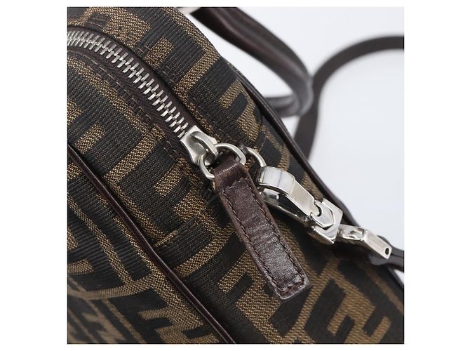 FENDI Zucca Canvas Handtasche 2way Schwarz Braun Auth 206742V - Ansicht 21