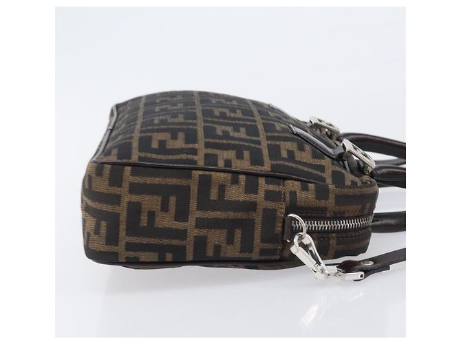 FENDI Zucca Canvas Handtasche 2way Schwarz Braun Auth 206742V - Ansicht 3