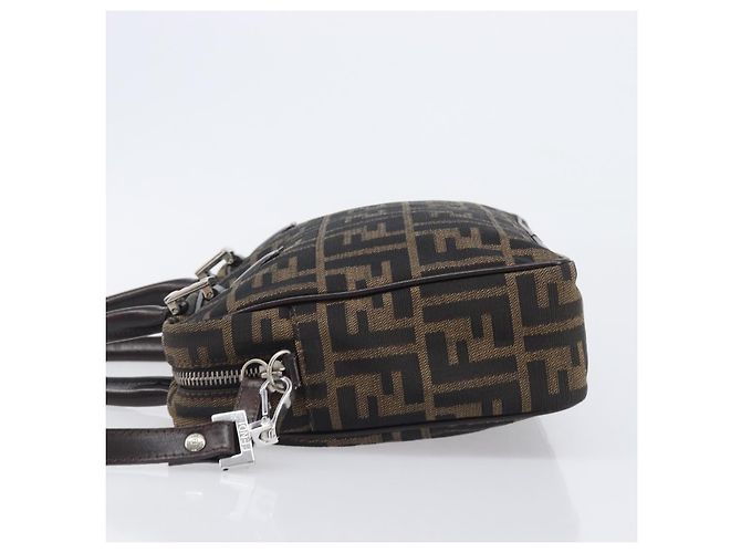 FENDI Zucca Canvas Handtasche 2way Schwarz Braun Auth 206742V - Ansicht 4
