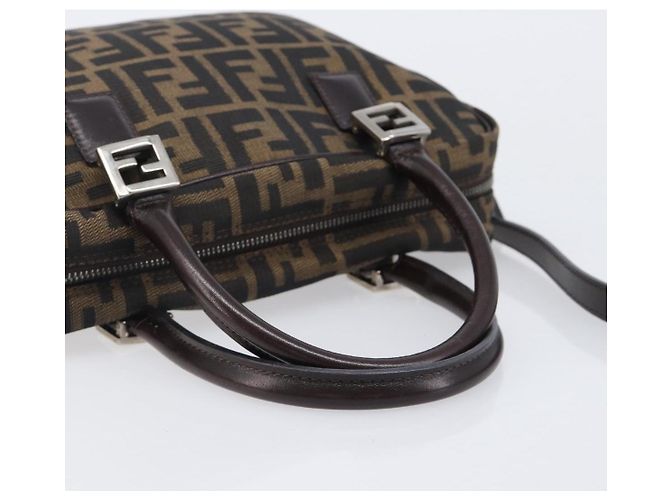 FENDI Zucca Canvas Handtasche 2way Schwarz Braun Auth 206742V - Ansicht 7