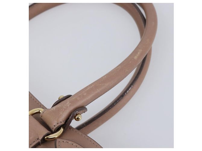 Borsa Salvatore Ferragamo Gancini in pelle beige e oro autentica bs37485 - vista 10