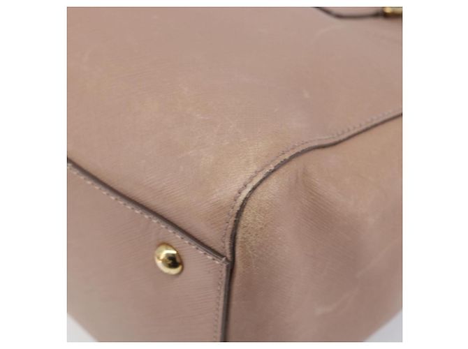 Borsa Salvatore Ferragamo Gancini in pelle beige e oro autentica bs37485 - vista 15