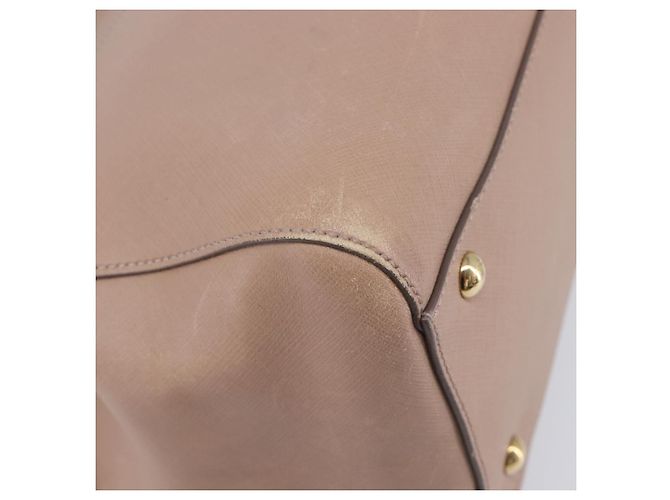 Borsa Salvatore Ferragamo Gancini in pelle beige e oro autentica bs37485 - vista 16
