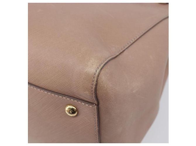 Borsa Salvatore Ferragamo Gancini in pelle beige e oro autentica bs37485 - vista 17