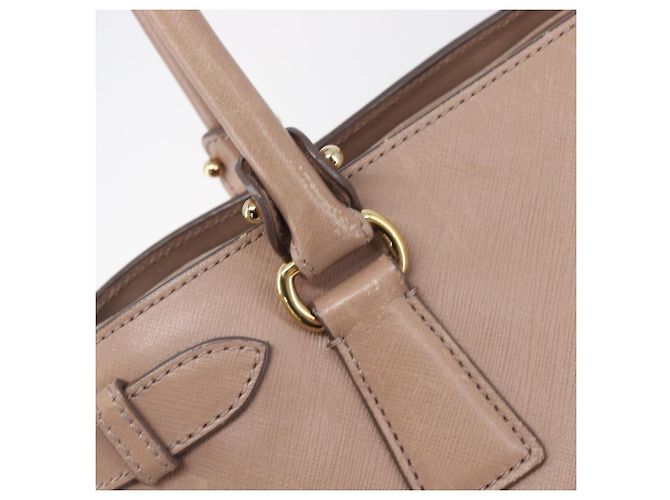 Borsa Salvatore Ferragamo Gancini in pelle beige e oro autentica bs37485 - vista 19