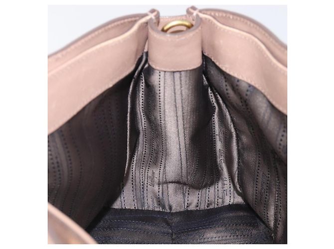 Borsa Salvatore Ferragamo Gancini in pelle beige e oro autentica bs37485 - vista 24