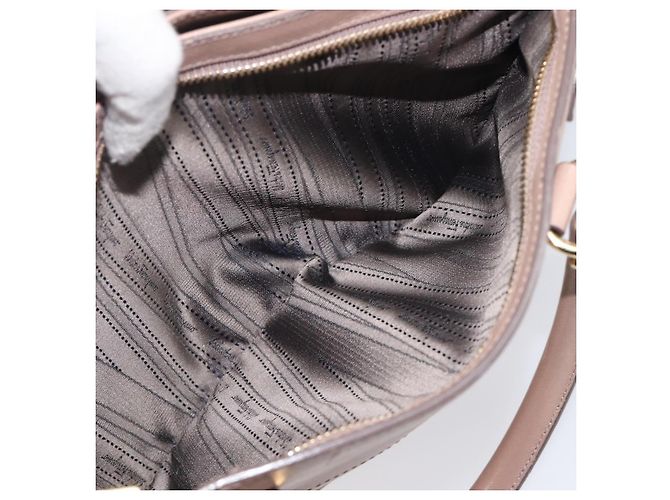 Borsa Salvatore Ferragamo Gancini in pelle beige e oro autentica bs37485 - vista 27