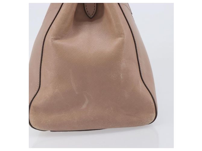 Borsa Salvatore Ferragamo Gancini in pelle beige e oro autentica bs37485 - vista 4