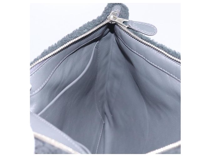 Borsa Clutch Balenciaga Shearing Black Silver 492681 Auth 205402V Nero Argento - vista 17