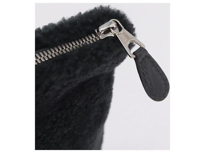 Borsa Clutch Balenciaga Shearing Black Silver 492681 Auth 205402V Nero Argento - vista 8
