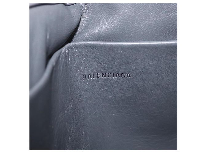Borsa Clutch Balenciaga Shearing Black Silver 492681 Auth 205402V Nero Argento - vista 9