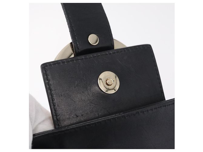 Bulgari Borsa a Tracolla BVLGARI Chandra Vernice Nera Tono Oro Auth BA16118 Nero - vista 10