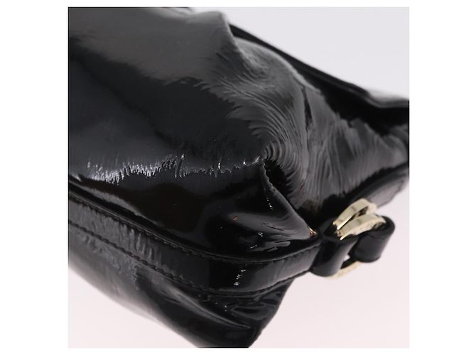 Bulgari Borsa a Tracolla BVLGARI Chandra Vernice Nera Tono Oro Auth BA16118 Nero - vista 14