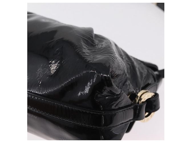 Bulgari Borsa a Tracolla BVLGARI Chandra Vernice Nera Tono Oro Auth BA16118 Nero - vista 16