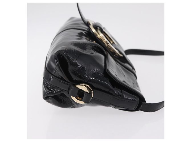 Bulgari Borsa a Tracolla BVLGARI Chandra Vernice Nera Tono Oro Auth BA16118 Nero - vista 3