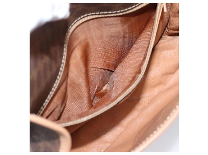 Céline Borsa a tracolla CELINE Macadam Canvas PVC Leather Brown Gold Auth 205063V Marrone D'oro - vista 11