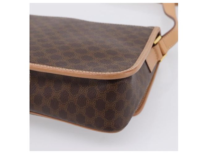 Céline Borsa a tracolla CELINE Macadam Canvas PVC Leather Brown Gold Auth 205063V Marrone D'oro - vista 16