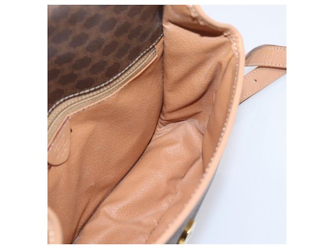 Céline Borsa a tracolla CELINE Macadam Canvas PVC Leather Brown Gold Auth 205063V Marrone D'oro - vista 21