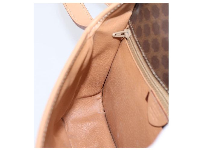 Céline Borsa a tracolla CELINE Macadam Canvas PVC Leather Brown Gold Auth 205063V Marrone D'oro - vista 22