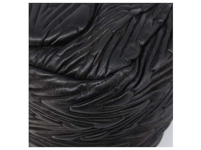 Borsa a mano PRADA in pelle nera argento BN1235 Auth am12716A Nero - vista 15