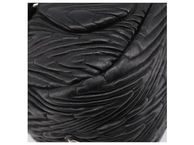 Borsa a mano PRADA in pelle nera argento BN1235 Auth am12716A Nero - vista 16
