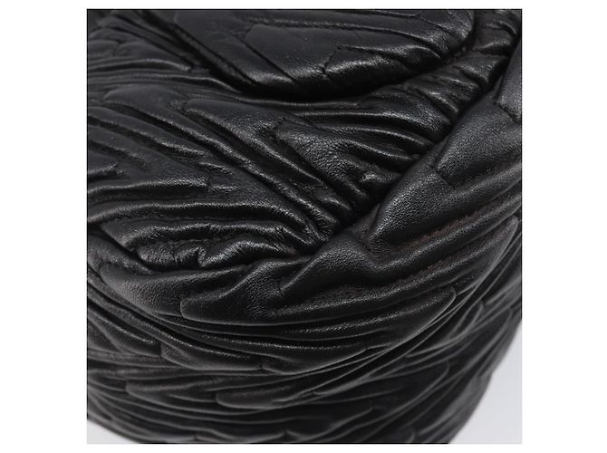 Borsa a mano PRADA in pelle nera argento BN1235 Auth am12716A Nero - vista 18