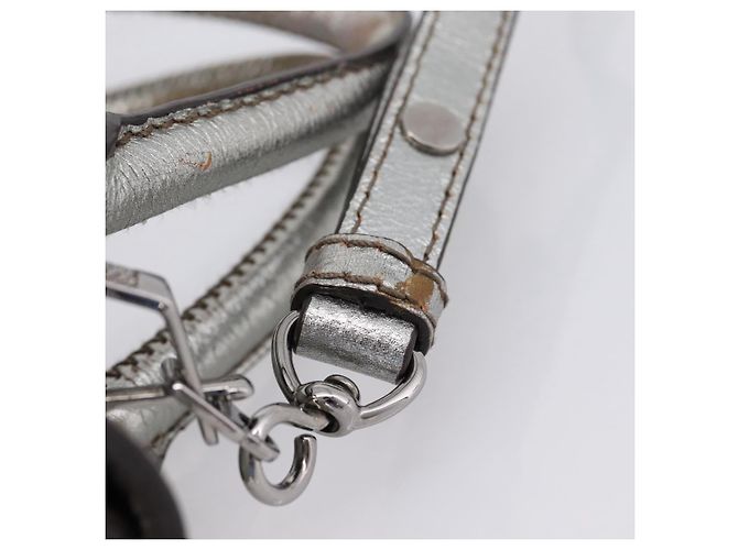 Bolso de Mano Miu Miu de Cuero 2way Silver Auth 167772M Plata - vista 10