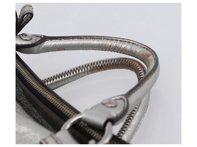 Bolso de Mano Miu Miu de Cuero 2way Silver Auth 167772M Plata - vista 15
