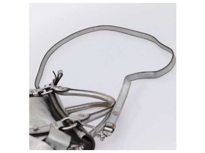 Bolso de Mano Miu Miu de Cuero 2way Silver Auth 167772M Plata - vista 16