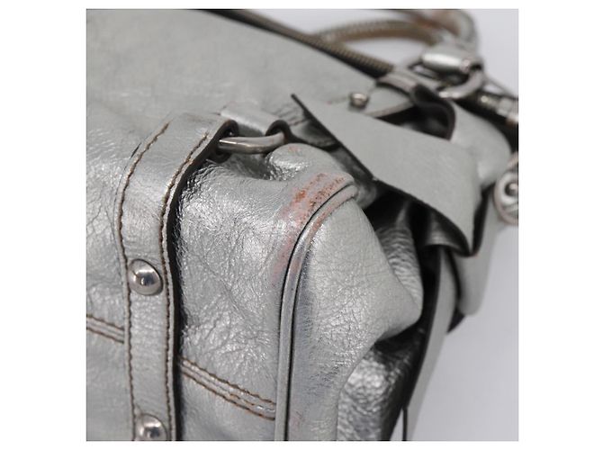Bolso de Mano Miu Miu de Cuero 2way Silver Auth 167772M Plata - vista 17