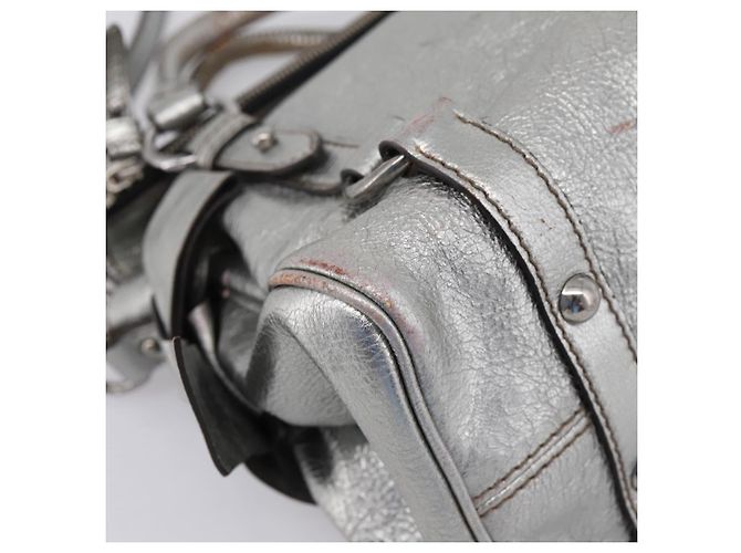 Bolso de Mano Miu Miu de Cuero 2way Silver Auth 167772M Plata - vista 18