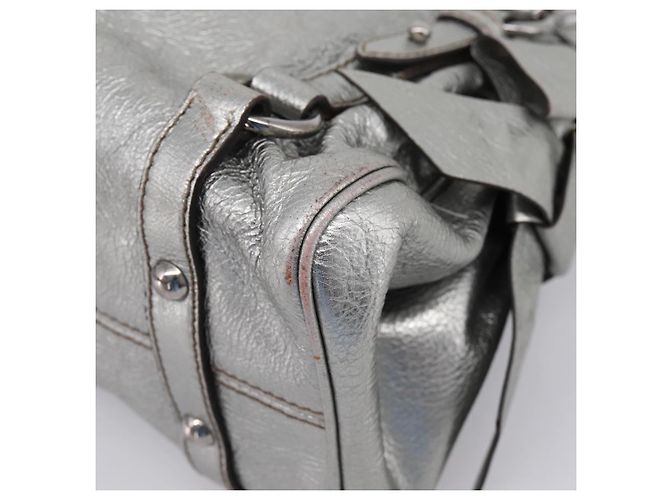 Bolso de Mano Miu Miu de Cuero 2way Silver Auth 167772M Plata - vista 19