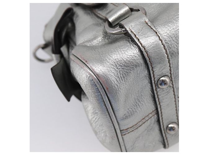 Bolso de Mano Miu Miu de Cuero 2way Silver Auth 167772M Plata - vista 20