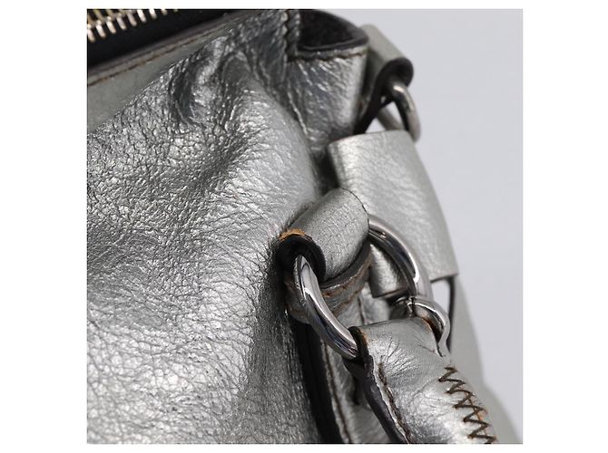 Bolso de Mano Miu Miu de Cuero 2way Silver Auth 167772M Plata - vista 21