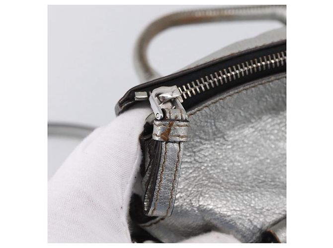 Bolso de Mano Miu Miu de Cuero 2way Silver Auth 167772M Plata - vista 22