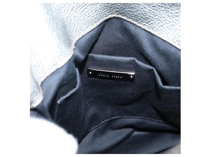 Bolso de Mano Miu Miu de Cuero 2way Silver Auth 167772M Plata - vista 23