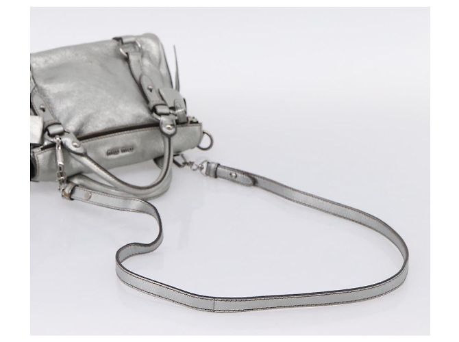 Bolso de Mano Miu Miu de Cuero 2way Silver Auth 167772M Plata - vista 9
