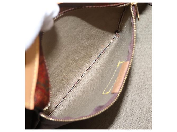 Borsa a Mano ETRO Paisley PVC Pelle Marrone Oro Auth 205356A D'oro - vista 25