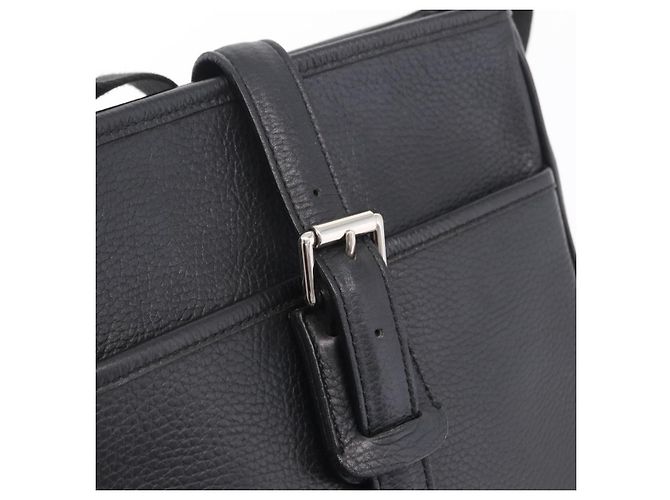 BURBERRY Schultertasche aus Leder Schwarz Silber Auth hk4156A - Ansicht 10