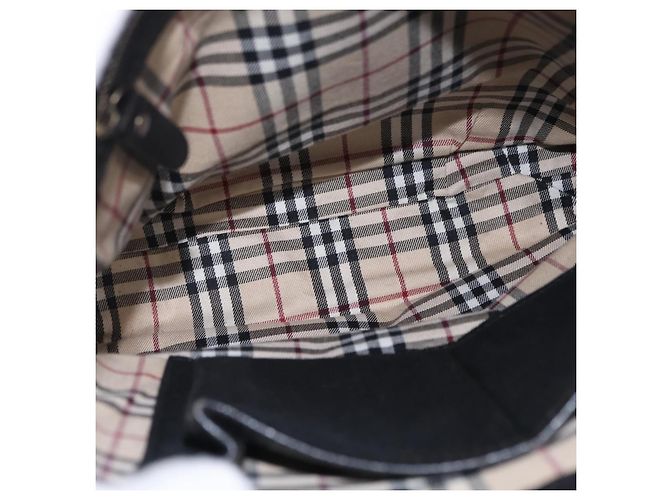 BURBERRY Schultertasche aus Leder Schwarz Silber Auth hk4156A - Ansicht 11