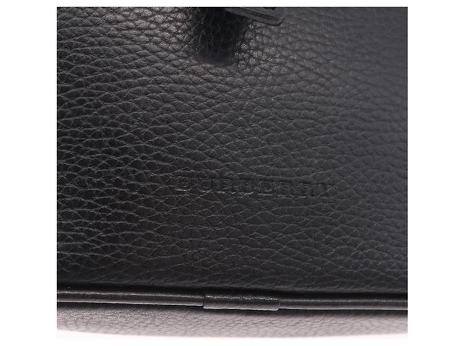 BURBERRY Schultertasche aus Leder Schwarz Silber Auth hk4156A - Ansicht 18